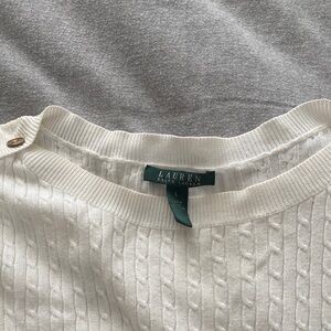 Lauren Ralph Lauren Ivory Cable Knit Top